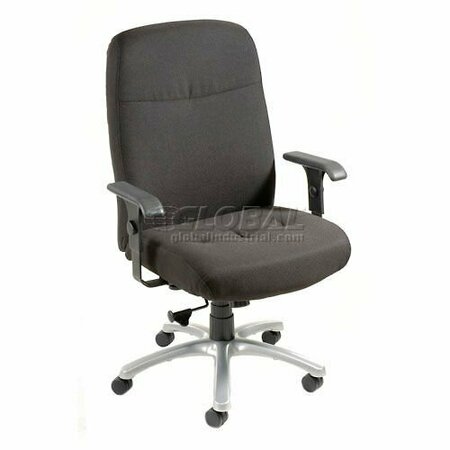 INTERION BY GLOBAL INDUSTRIAL Interion Big & Tall Chair With 27inH Back & Adjustable Arms, Fabric, Black 506572BK